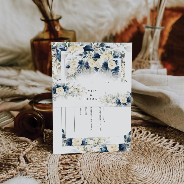 Cintas Para Invitaciones Boda de rosas azul y blanco de la Marina (Subido por el creador)