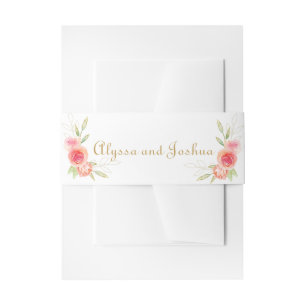 Cintas Para Invitaciones Boda de Rosas de acuarela