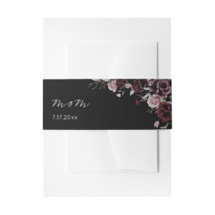 Cintas Para Invitaciones Boda de rosas de acuarela oscura