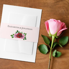 Cintas Para Invitaciones Boda de rosas rojas y rosas