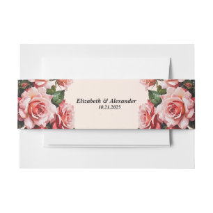 Cintas Para Invitaciones boda de rosas rosadas y rojas bonitos