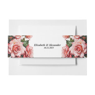 Cintas Para Invitaciones Boda de rosas rosadas y rojas rosadas y morbosas