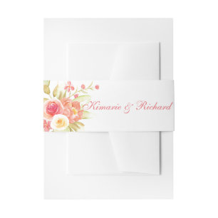 Cintas Para Invitaciones Boda de Rose Bouquet acuarela