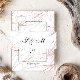 Cintas Para Invitaciones Boda de Rubor y Gray Swirls