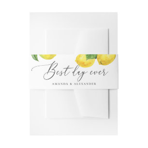 Cintas Para Invitaciones Boda de Rustic Lemon Grove Citrus acuarela