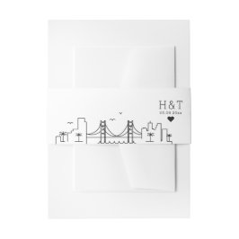 Cintas Para Invitaciones Boda de San Francisco | Monograma estilizado de lí