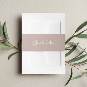 Cintas Para Invitaciones Boda de script manuscrito de tipo Rosa sólido