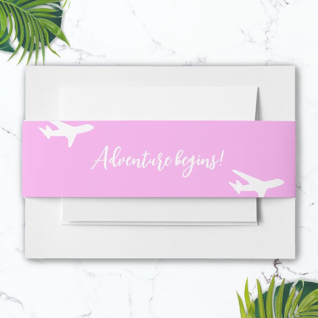 Cintas Para Invitaciones Boda de tarjetas de embarque de destino (Boarding Pass Destination Wedding Envelope Band)