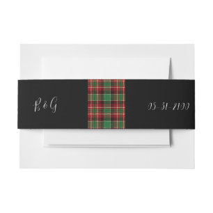 Cintas Para Invitaciones boda de tartán celta negro verde