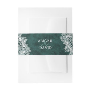 Cintas Para Invitaciones Boda de terciopelo verde esmeralda