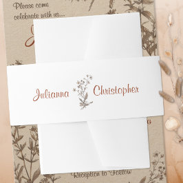 Cintas Para Invitaciones Boda de Terracotta Boho Wildflowers personalizado