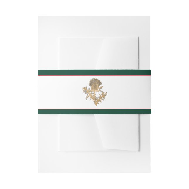 Cintas Para Invitaciones Boda de Thistle Dorado (Anverso Ejemplo)