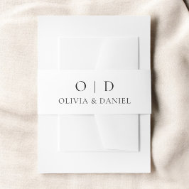 Cintas Para Invitaciones Boda de tipografía minimalista Moda blanco negro