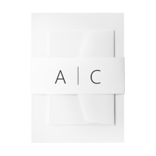 Cintas Para Invitaciones Boda de tipografía minimalista Moda blanco negro
