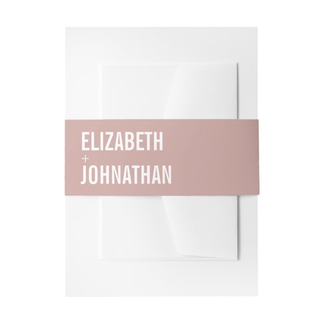 Cintas Para Invitaciones Boda de tipografía Rosa simple Boho Dusty (Anverso Ejemplo)