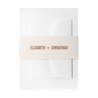 Cintas Para Invitaciones Boda de tipografía simple de Boho Terracotta