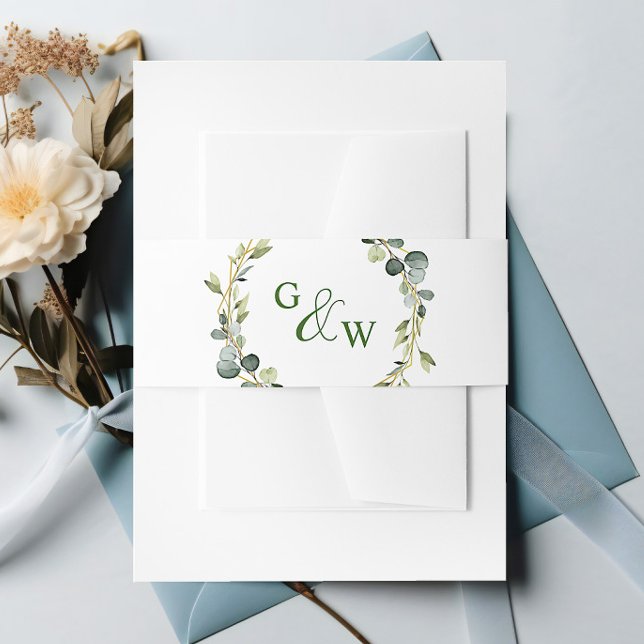 Cintas Para Invitaciones Boda de trama moderna eucalipto Boho (Subido por el creador)