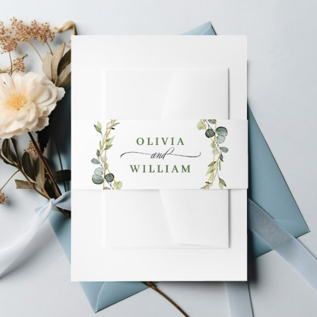 Cintas Para Invitaciones Boda de trama moderna eucalipto Boho (Subido por el creador)
