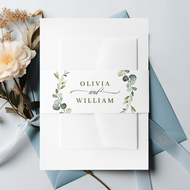 Cintas Para Invitaciones Boda de trama moderna eucalipto Boho (Subido por el creador)