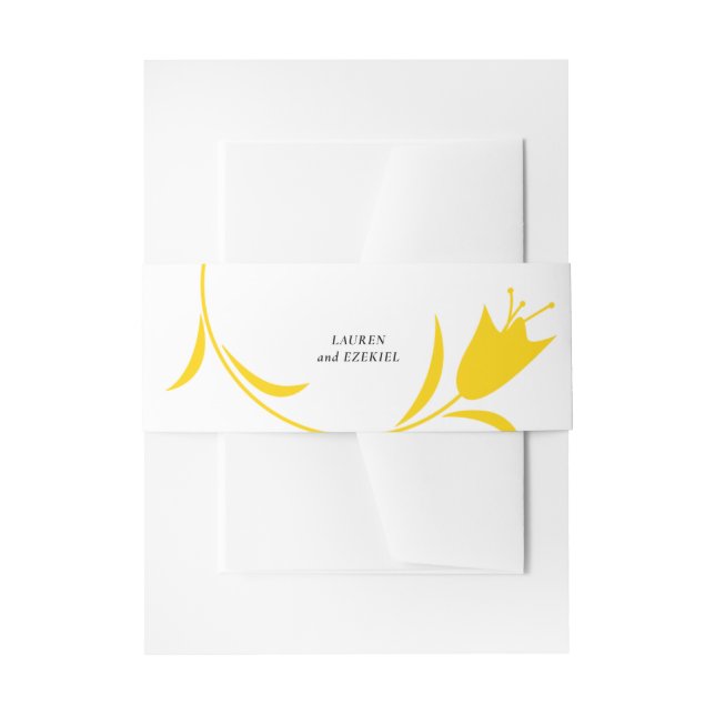 CINTAS PARA INVITACIONES BODA DE TULIP AMARILLO MOD (Anverso Ejemplo)