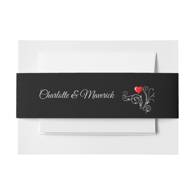 Cintas Para Invitaciones Boda de Tuxedo Suit & Bride Silhouette (Anverso Ejemplo)