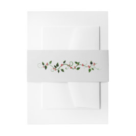 Cintas Para Invitaciones Boda de vacaciones de invierno Holly Vine Gray Mat