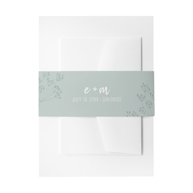 Cintas Para Invitaciones Boda de vegetación de primavera (Anverso Ejemplo)