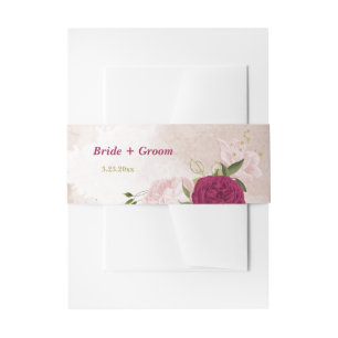 Cintas Para Invitaciones boda de vegetación floral rosa magenta