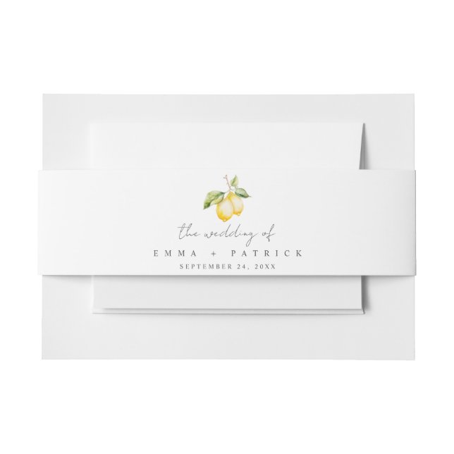 Cintas Para Invitaciones Boda de verano clásico de cítricos limoneros (Anverso Ejemplo)