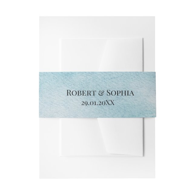 Cintas Para Invitaciones Boda de verano en la playa azul  (Anverso Ejemplo)