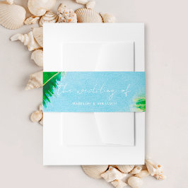 Cintas Para Invitaciones Boda de verano en la playa con palmeras tropicales