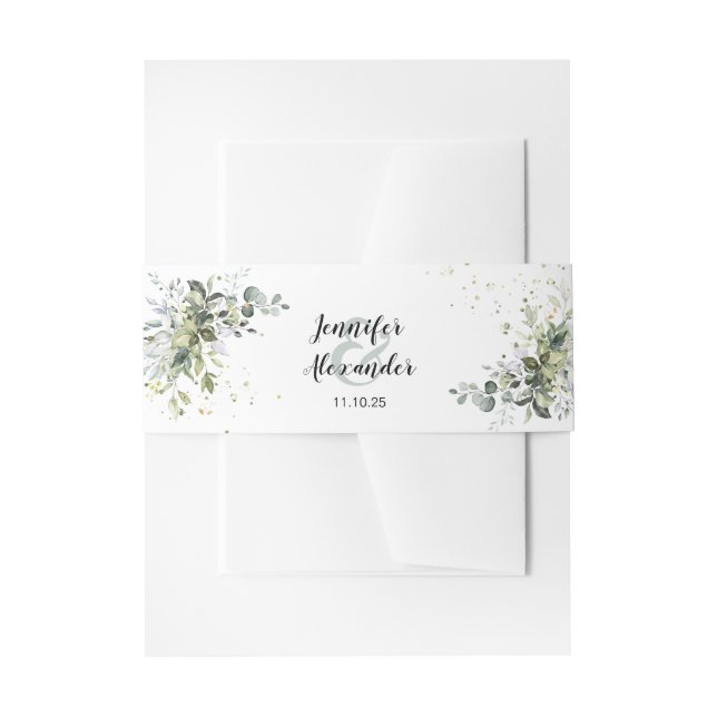 Cintas Para Invitaciones Boda de verde (Anverso Ejemplo)