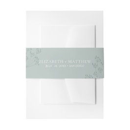 Cintas Para Invitaciones Boda de Verde Floral