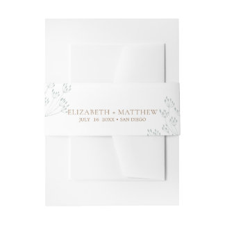 Cintas Para Invitaciones Boda de verde follaje floral