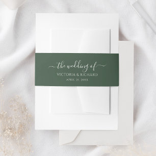 Cintas Para Invitaciones Boda de Verde Oscuro