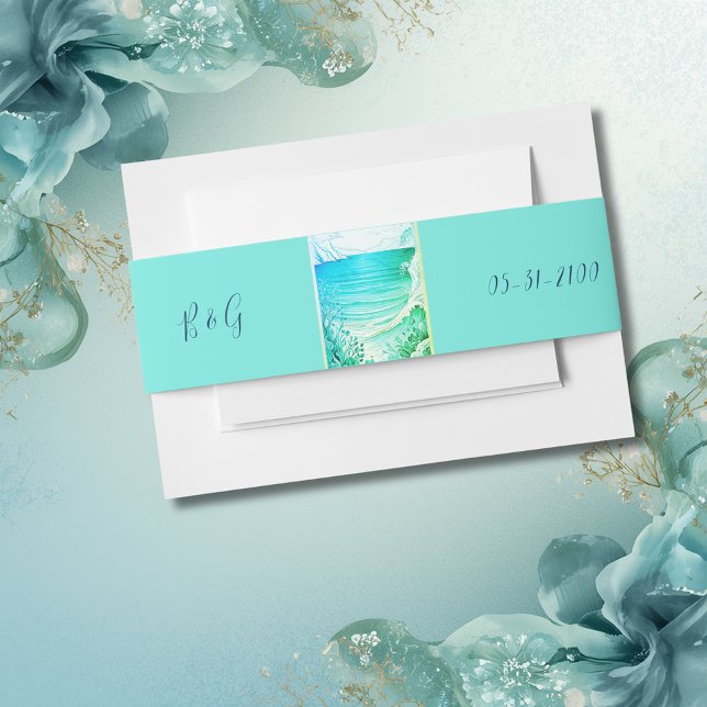 Cintas Para Invitaciones boda de vibración de la costa azul (Subido por el creador)