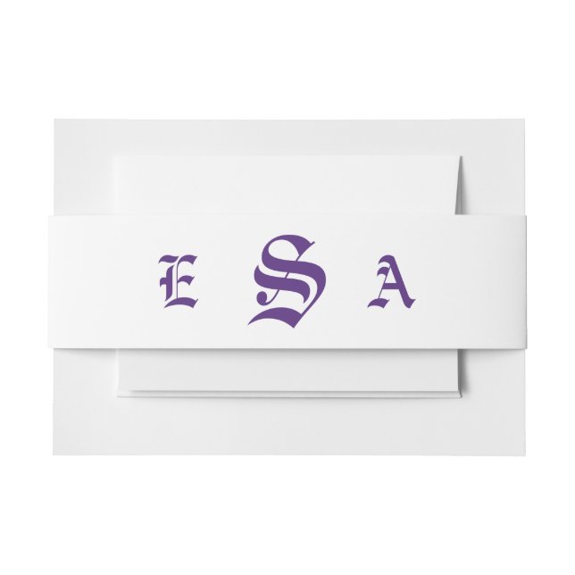 Cintas Para Invitaciones Boda de violetas elegantes (Anverso Ejemplo)