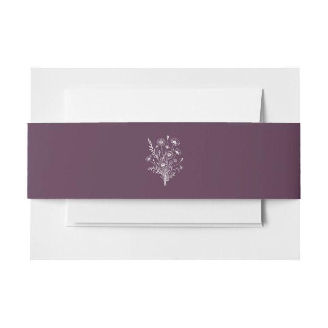 Cintas Para Invitaciones Boda de Wildflower Elegance (Anverso Ejemplo)
