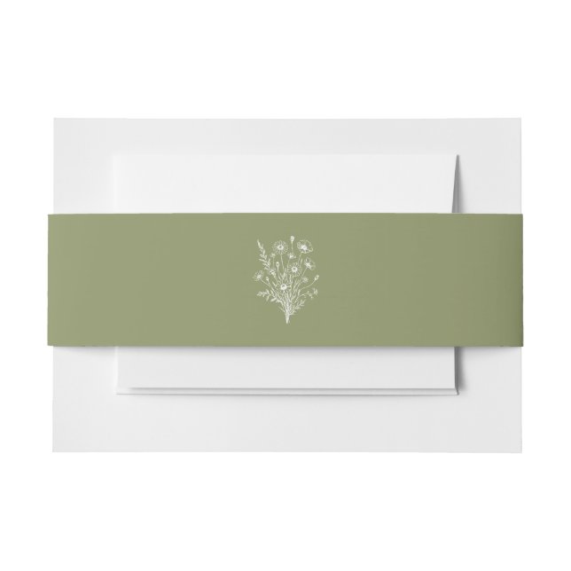 Cintas Para Invitaciones Boda de Wildflower Elegance (Anverso Ejemplo)