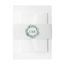 Cintas Para Invitaciones Boda de Wreath de Green Foliage de temporada