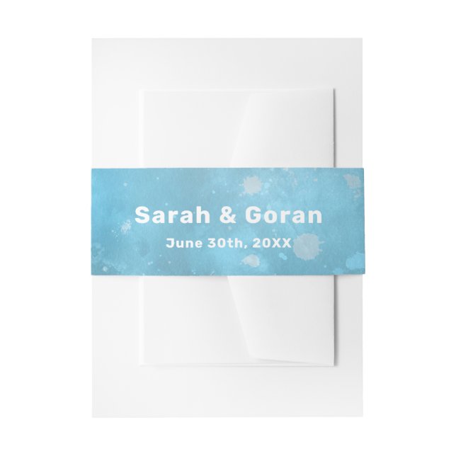 Cintas Para Invitaciones Boda Deep Blue Sea (Anverso Ejemplo)