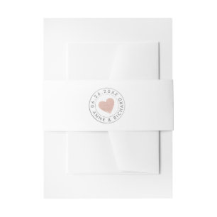 Cintas Para Invitaciones boda del amor del corazón del rose_color en blanco
