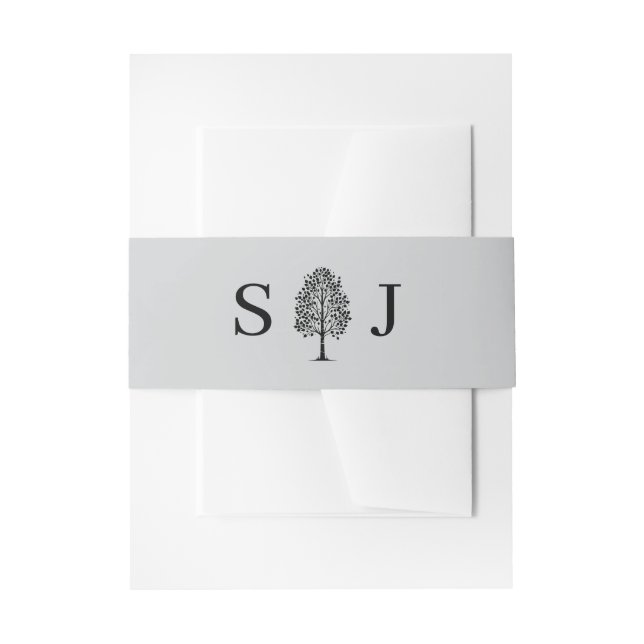 Cintas Para Invitaciones Boda del árbol de arce gris (Anverso Ejemplo)
