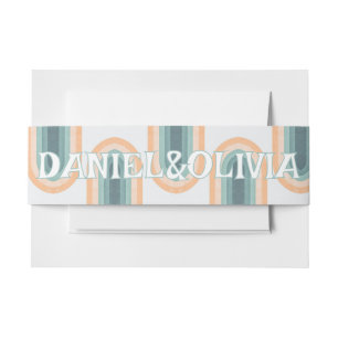 Cintas Para Invitaciones boda del arcoiris de los años 70
