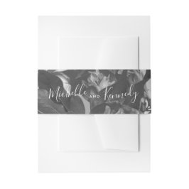 Cintas Para Invitaciones Boda del Bouquet de la época negra de caligrafía