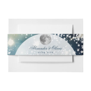 Cintas Para Invitaciones Boda del cielo nocturno lunar