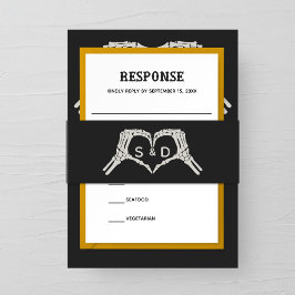 Cintas Para Invitaciones Boda del corazón de Skeleton Hands