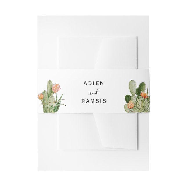 Cintas Para Invitaciones Boda del desierto floral de Cactus (Anverso Ejemplo)