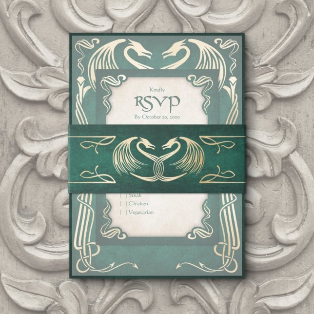 Cintas Para Invitaciones Boda del Dragón Viking Celtic (Subido por el creador)