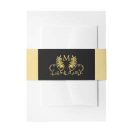 Cintas Para Invitaciones Boda del Emblema floral dorado